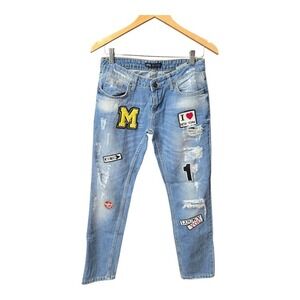 AMBAR Jeans Patchwork Michigan New York Street Jeans 29‎
